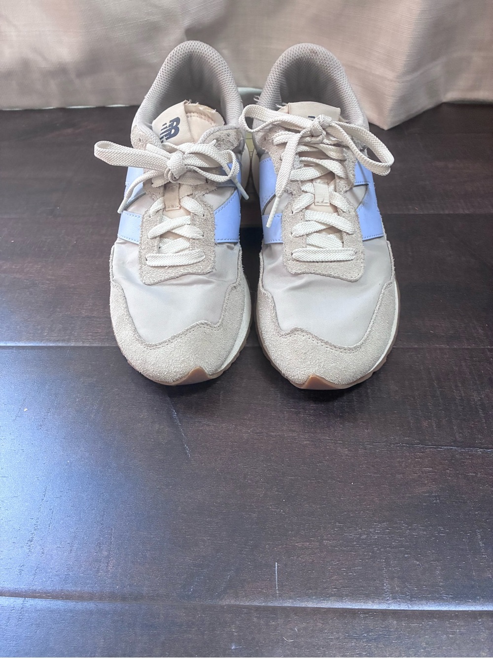 New Balance 237-Gray Sneakers with Light Blue accents